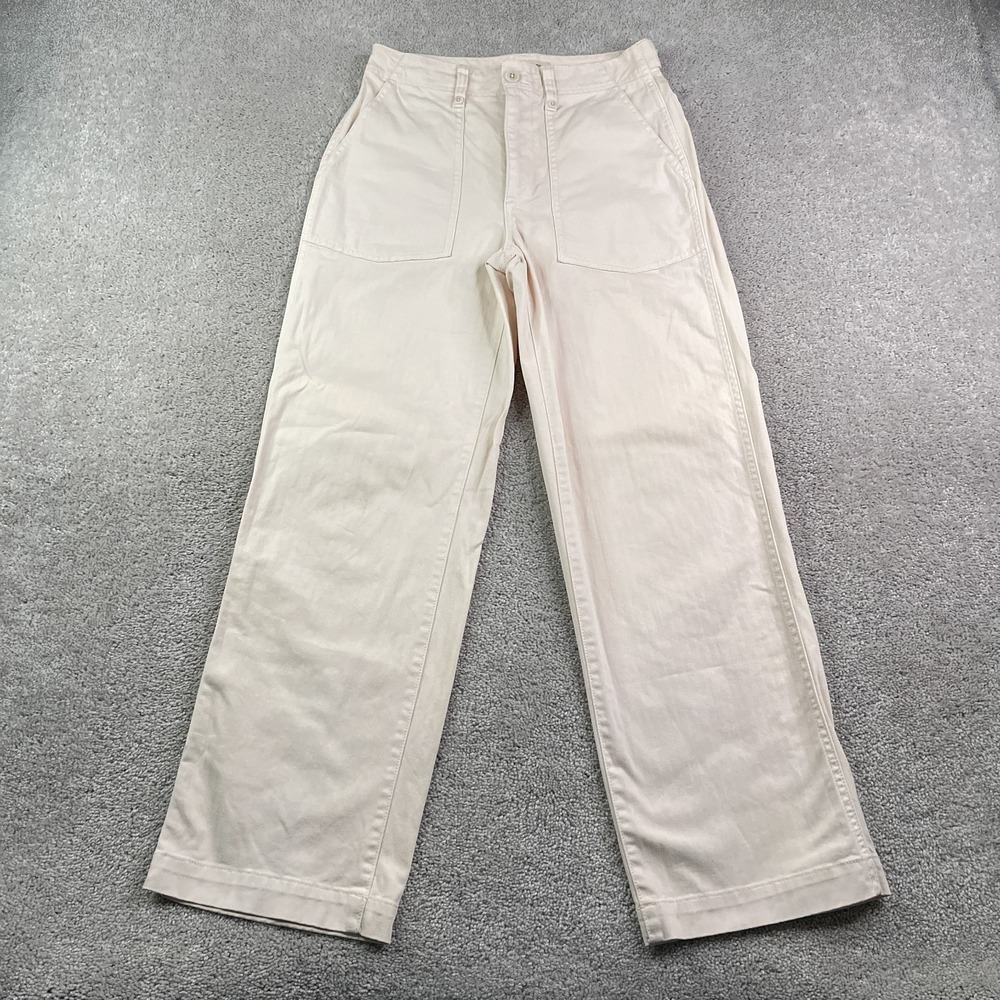 Madewell Pants Womens 27 Ivory Perfect Vintage Wide Leg Utility Edition
